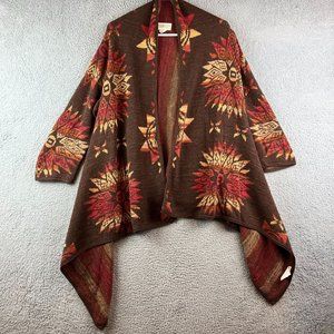 Ralph Lauren Denim Supply Tribal Aztec Western Print Drape Open Duster Cardigan